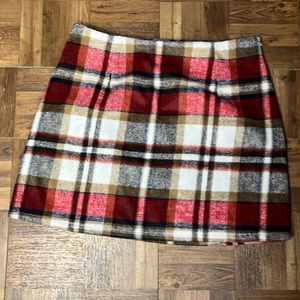 Brand-less Textured Plaid Mini Skirt